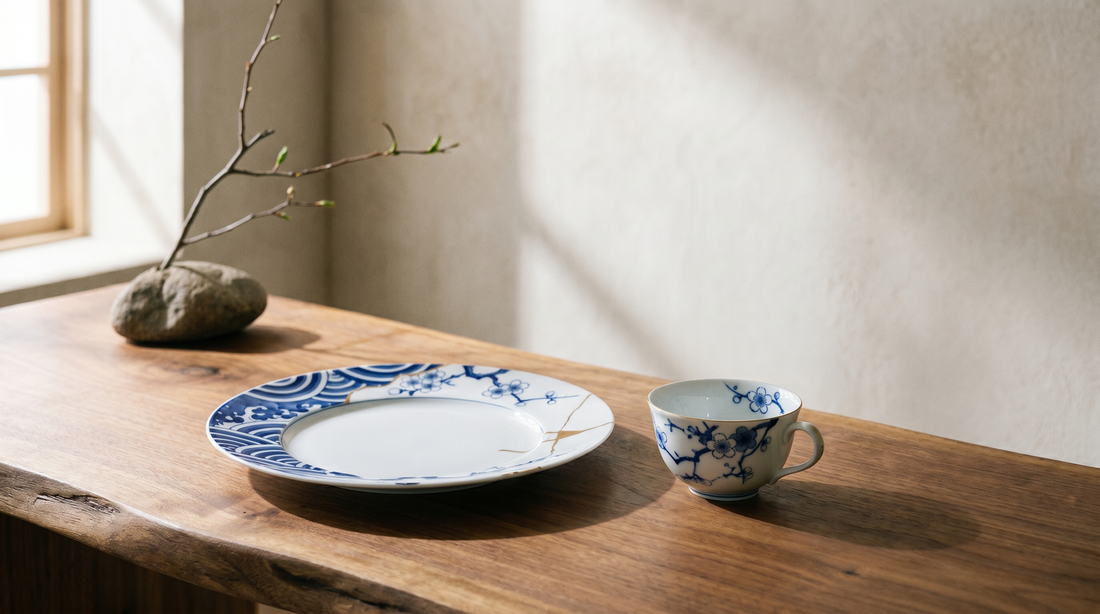 arita porcelain teacup and dinner plate
