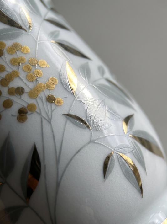 close up of porcelain teacup showcasing the glaze quality
