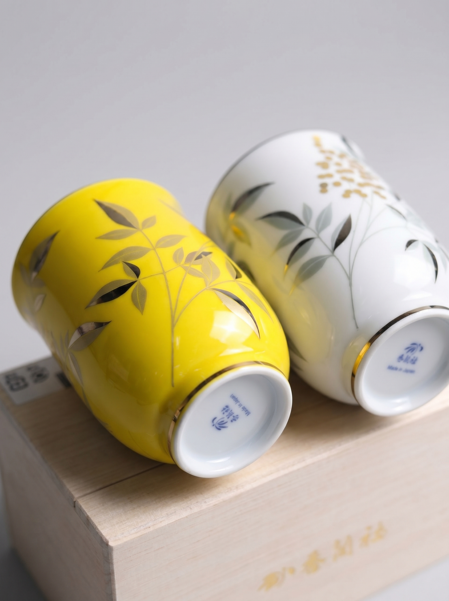 Teacup Set Gold & Siver Botanical — Japanese Porcelain by Koransha Co. Ltd.