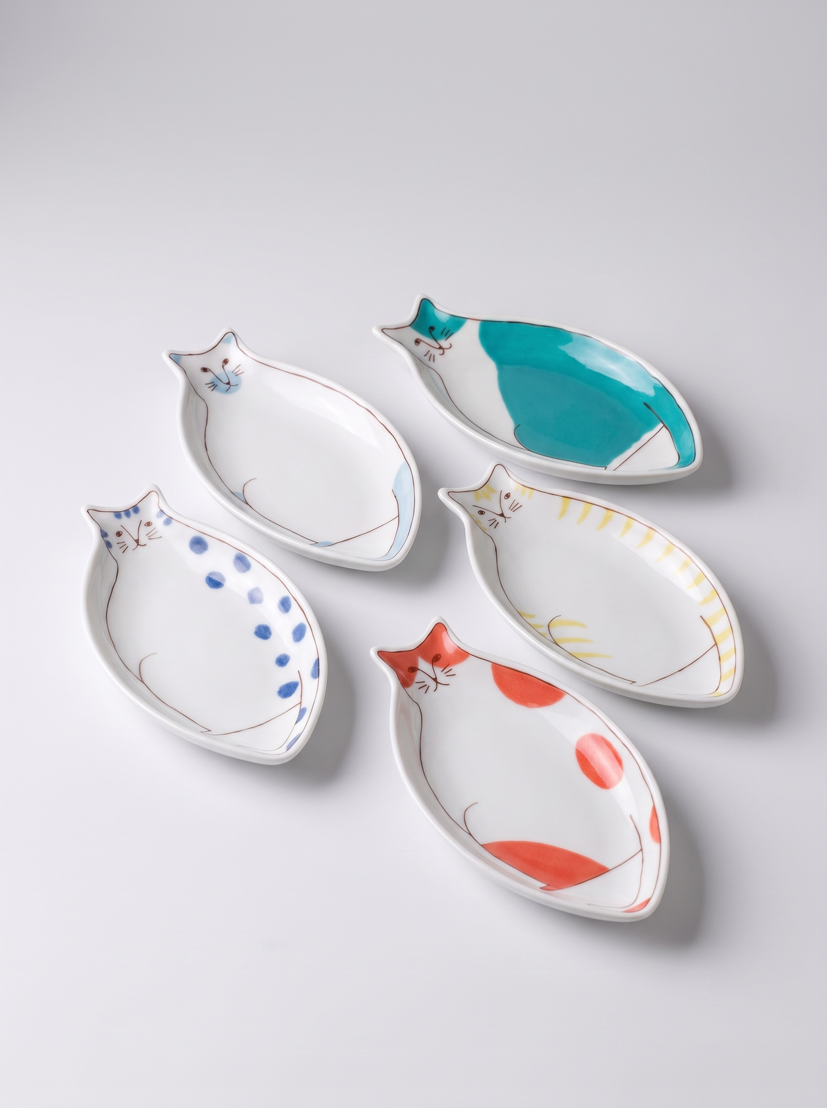 Cat Shaped Sauce Plate — Sky Blue — Japanese Ceramic by Kutanido Co. Ltd.