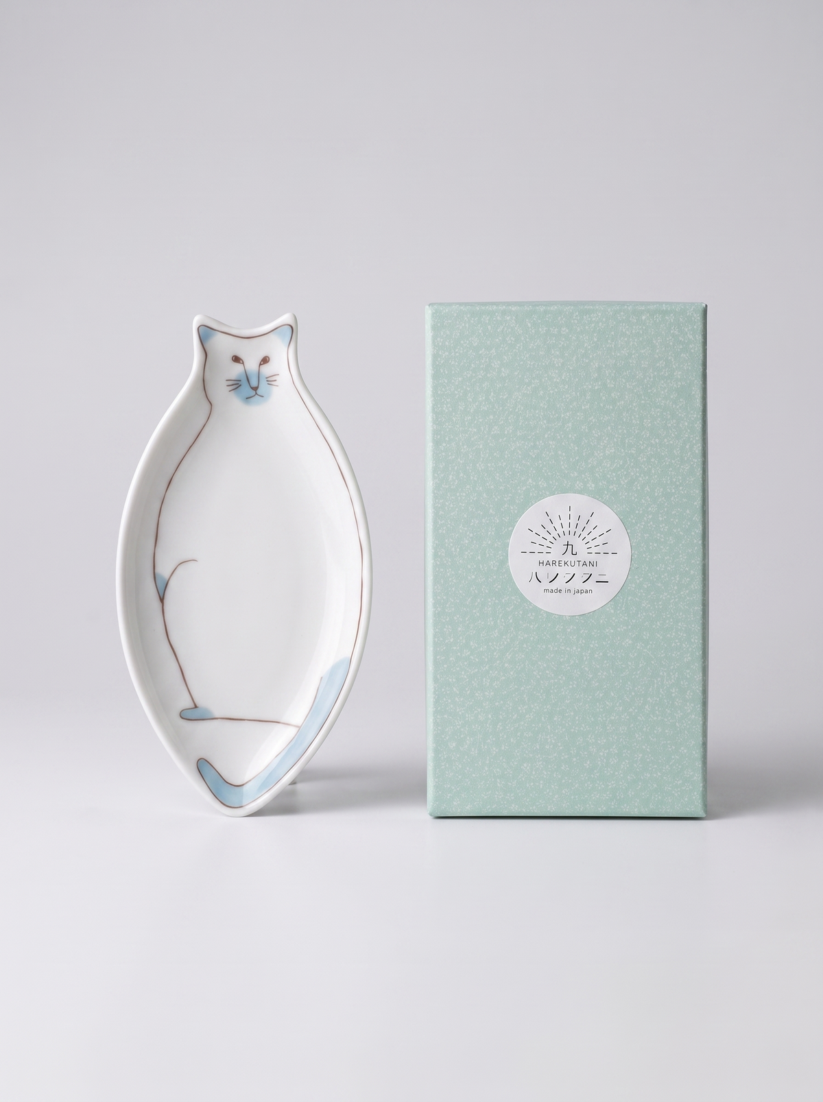 Cat Shaped Sauce Plate — Sky Blue — Japanese Ceramic by Kutanido Co. Ltd.