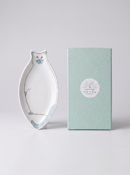 Cat Shaped Sauce Plate — Sky Blue — Japanese Ceramic by Kutanido Co. Ltd.