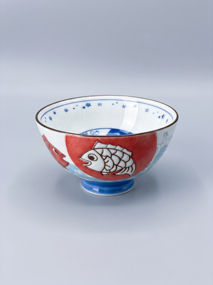 Bowl "Fish & Waves" — Japanese Ceramic by Kutanido Co. Ltd.
