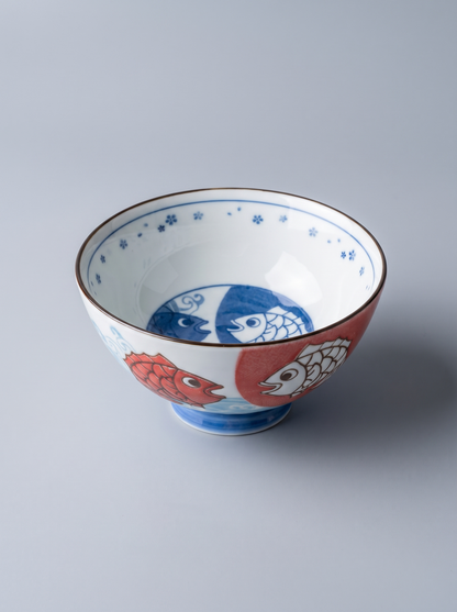 Bowl "Fish & Waves" — Japanese Ceramic by Kutanido Co. Ltd.