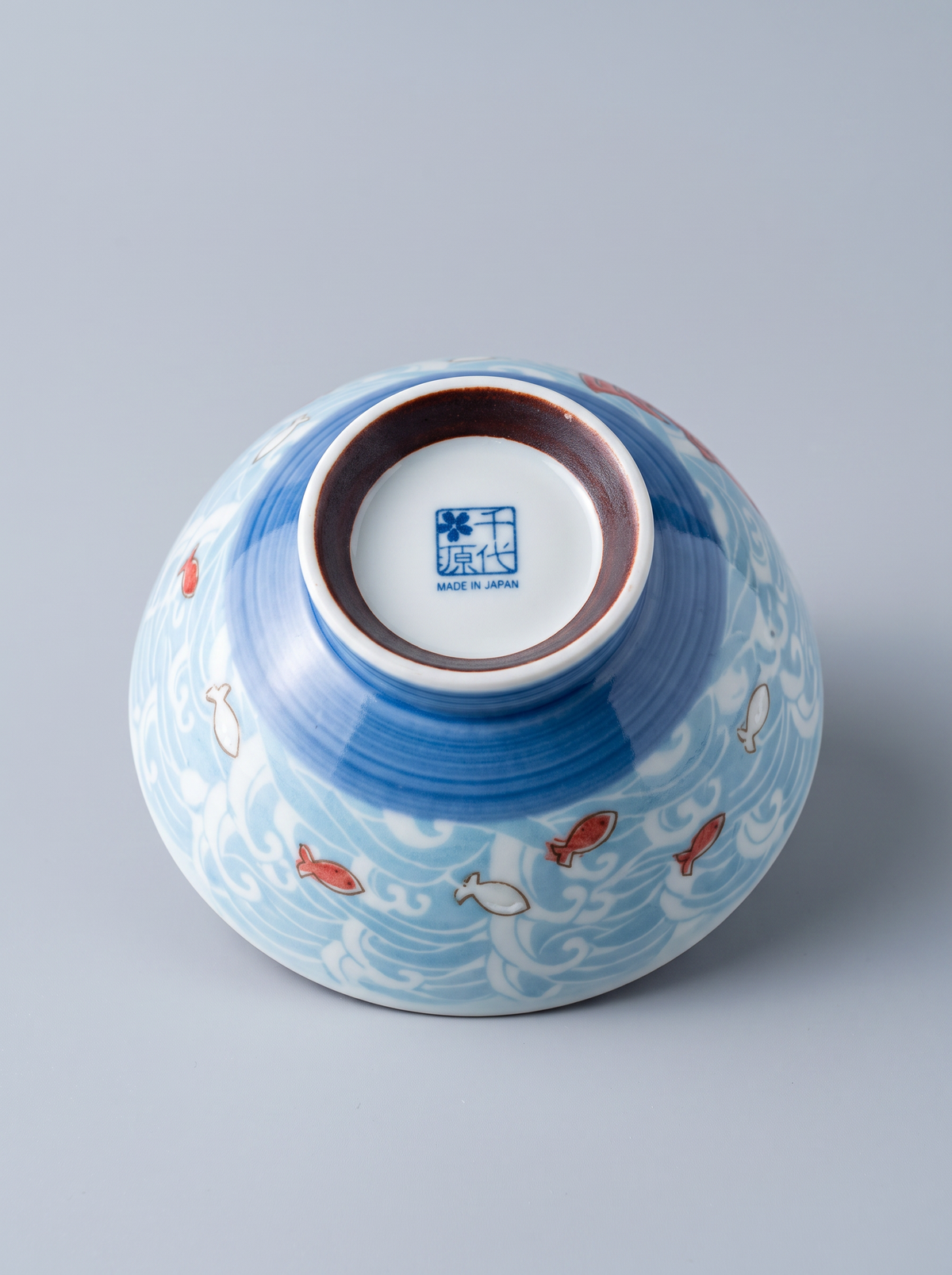 Bowl "Fish & Waves" — Japanese Ceramic by Kutanido Co. Ltd.