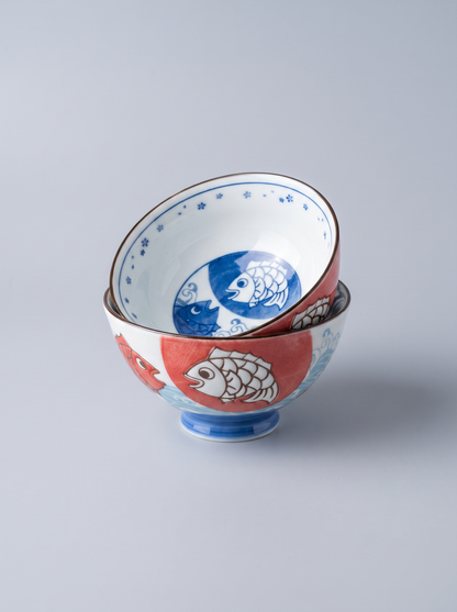 Bowl "Fish & Waves" — Japanese Ceramic by Kutanido Co. Ltd.