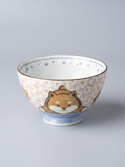 Bowl "Shiba & Blossoms" — Japanese Ceramic by Kutanido Co. Ltd.