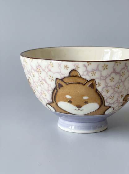 Bowl "Shiba & Blossoms" — Japanese Ceramic by Kutanido Co. Ltd.