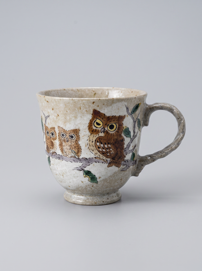Mug "Owls on a Branch" — Japanese Ceramic by Kutanido Co. Ltd.