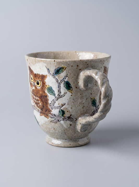 Mug "Owls on a Branch" — Japanese Ceramic by Kutanido Co. Ltd.