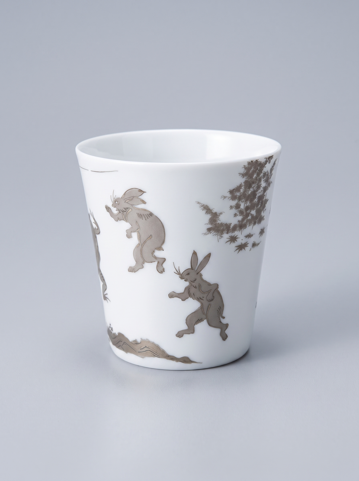 Free Cup "Choju-giga — Sumo" — Japanese Porcelain by Koransha Co. Ltd.