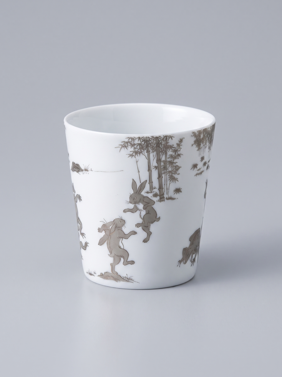 Free Cup "Choju-giga — Sumo" — Japanese Porcelain by Koransha Co. Ltd.