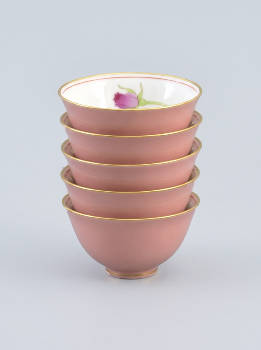 Teacup Set "Bright Rose" — Japanese Porcelain by Koransha Co. Ltd.