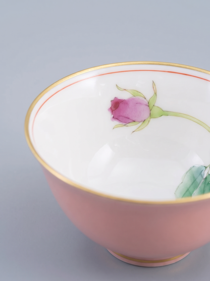 Teacup Set "Bright Rose" — Japanese Porcelain by Koransha Co. Ltd.