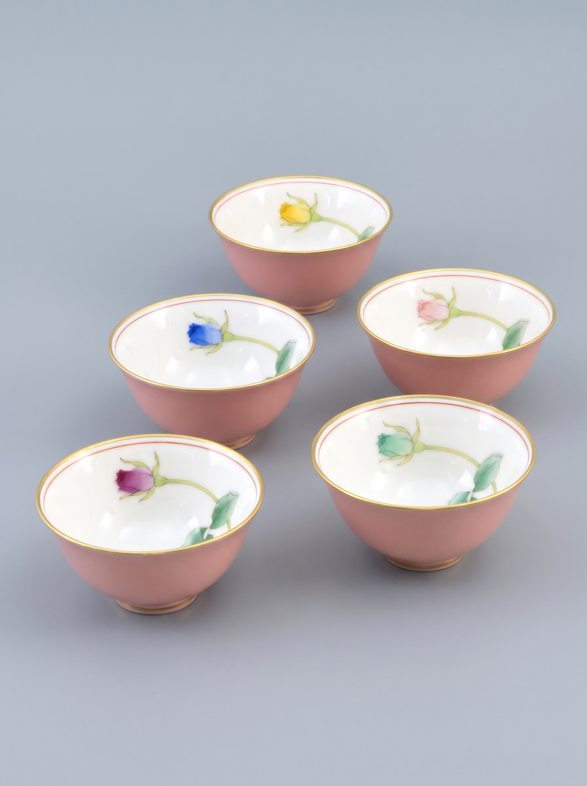 Teacup Set "Bright Rose" — Japanese Porcelain by Koransha Co. Ltd.