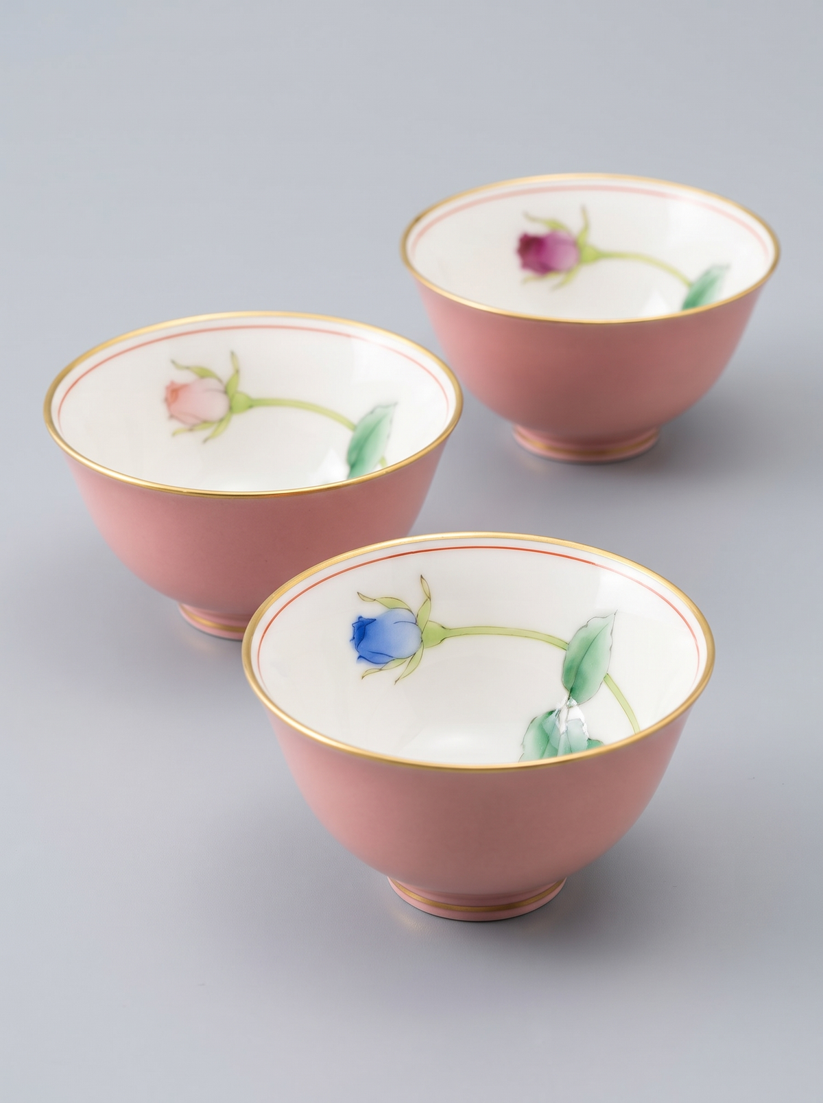 Teacup Set "Bright Rose" — Japanese Porcelain by Koransha Co. Ltd.