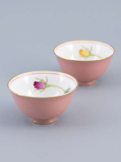 Teacup Set "Bright Rose" — Japanese Porcelain by Koransha Co. Ltd.