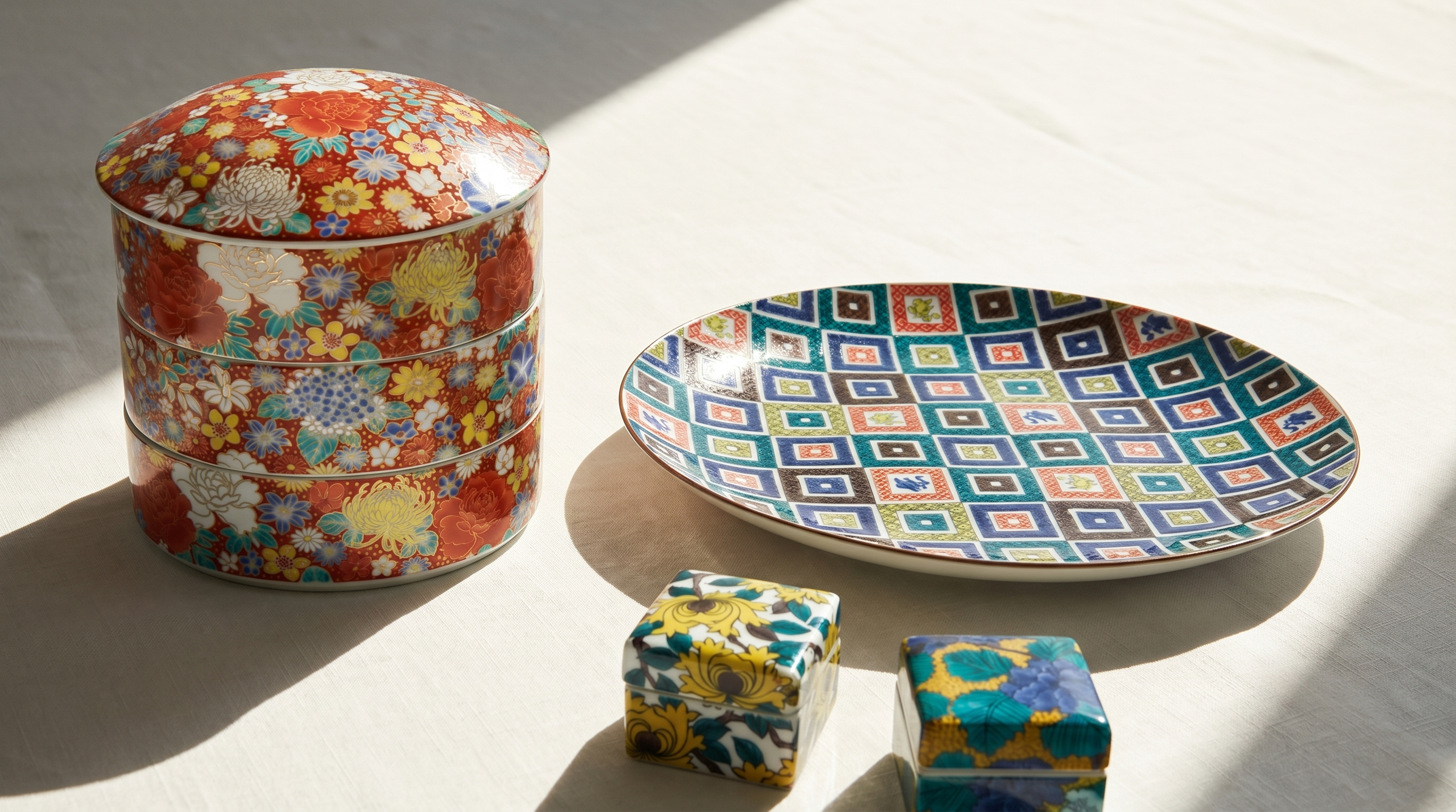 kutani set ceramic plate